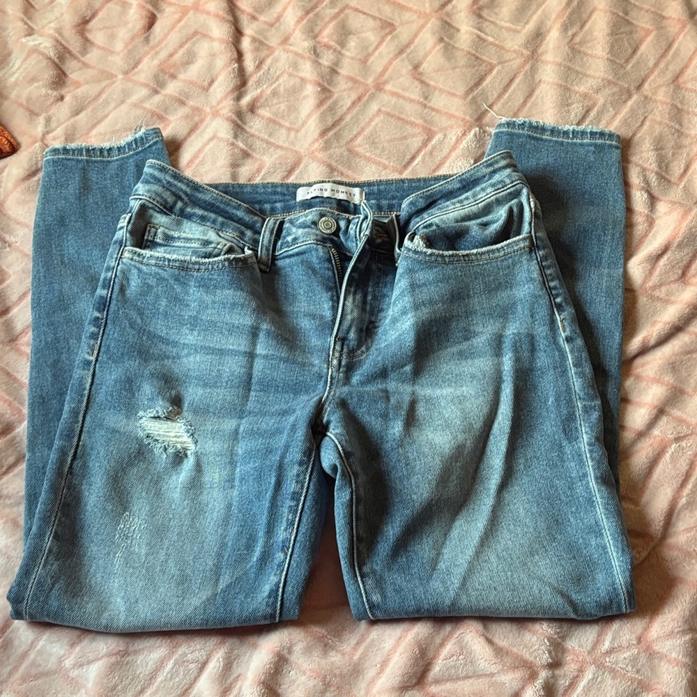 Flying Monkey Blue Distressed Boyfriend Jeans